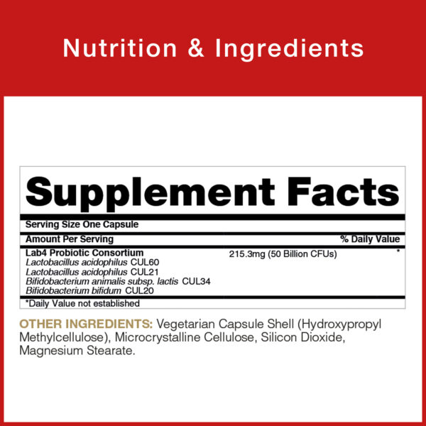 50 billion nutrition table - supplement facts