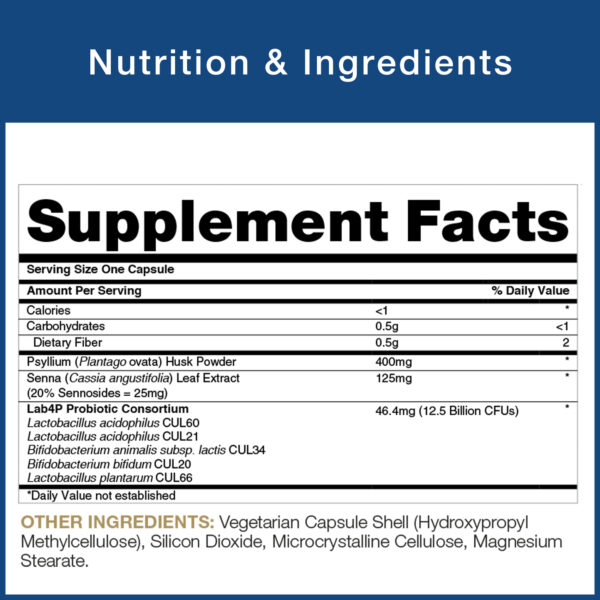 Laxabiota nutrition table - supplement facts
